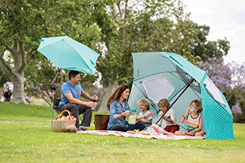 Sport-Brella Vented SPF 50+ Sun and Rain Canopy Umbrella for Beach and Sports Events (8-Foot, Turquoise)