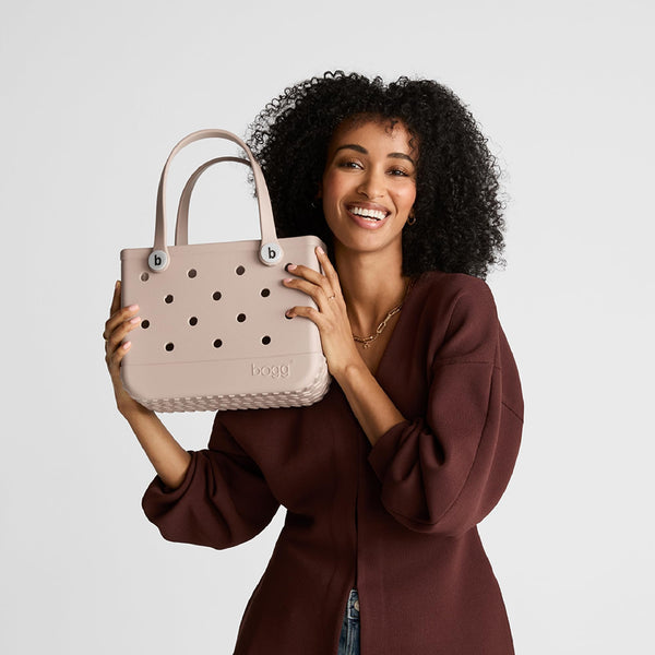 BOGG BAG - Bitty, Small Tote Bag - Coral Me Mine, White Buttons - 11in L x 4.5in W x 8.5in H - Lightweight, Washable, Durable - All Purpose EVA - for Beach, Pool, Boat, Work, Sports